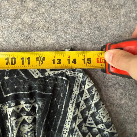 Alice & Olivia Womens Layered Maxi Skirt Ruffle Black/Ivory Geometric Pattern - Picture 10 of 10